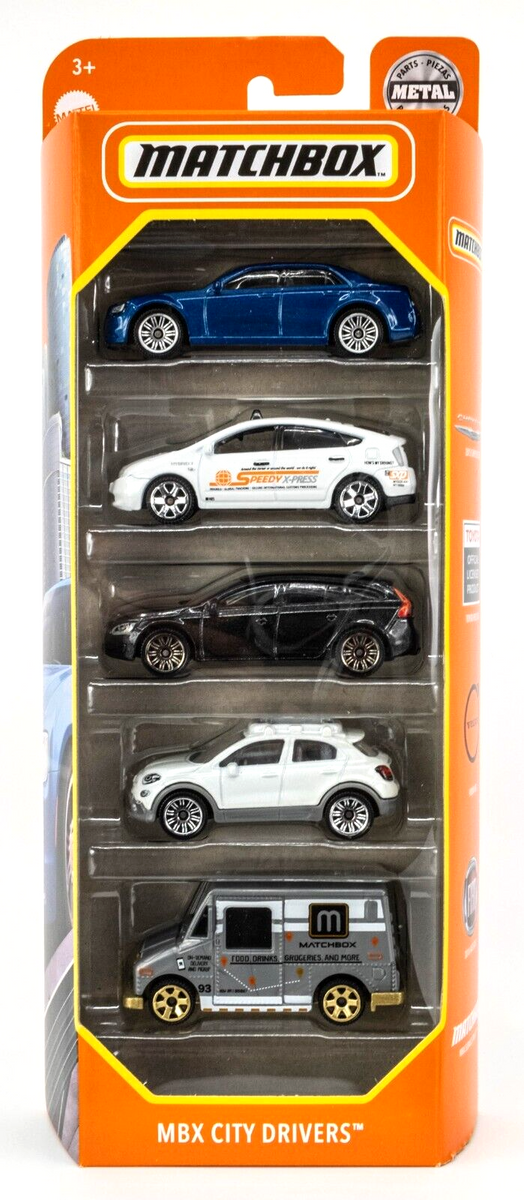 2022 Matchbox MBX City Drivers 5-Pack | Chrysler | Toyota | Volvo