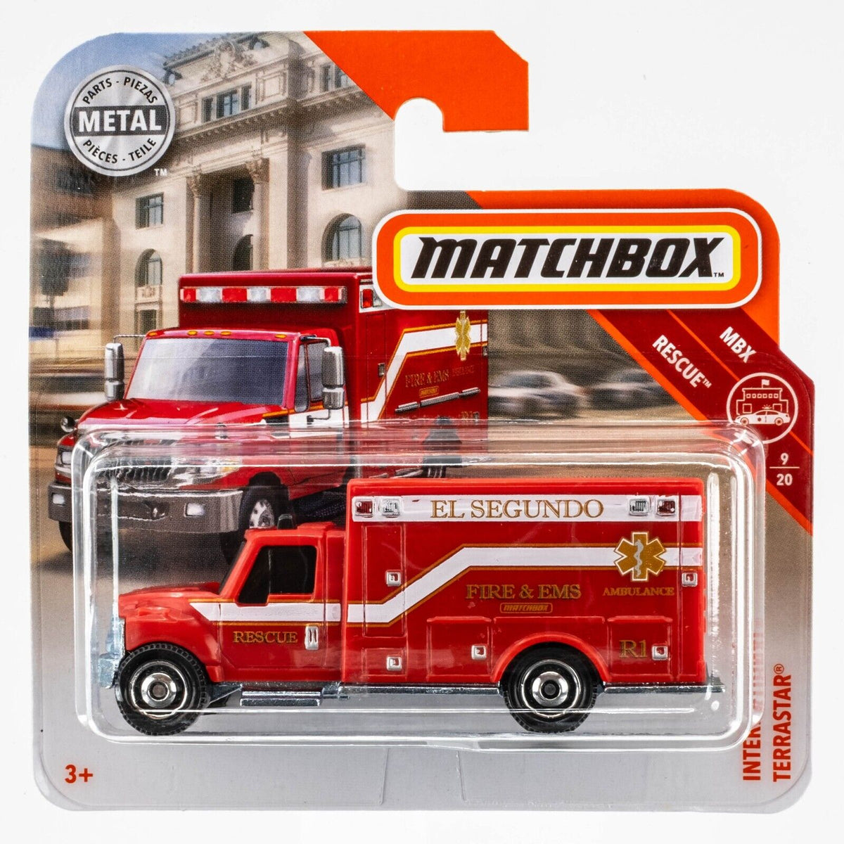 2019 Matchbox #41 International Terrastar Ambulance Red 