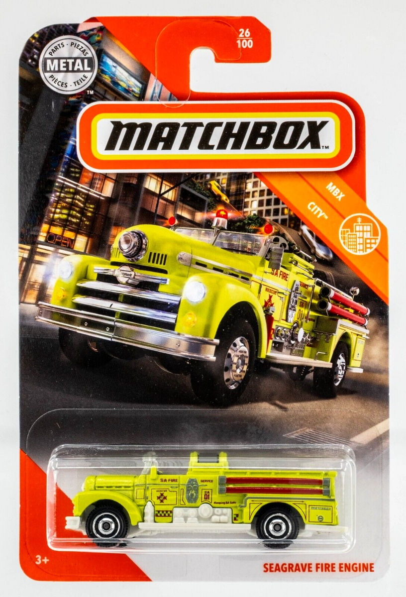 2020 Matchbox #26 Seagrave Fire Engine SAFETY YELLOW SA FIRE