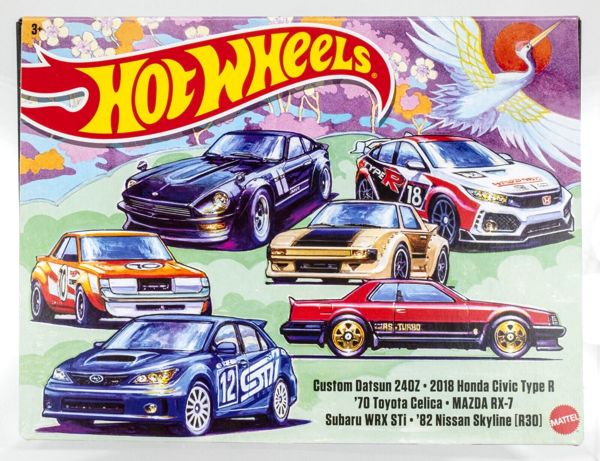 Japan Street Theme 6 Piece Set Diecast Model Cars by Hot Wheels