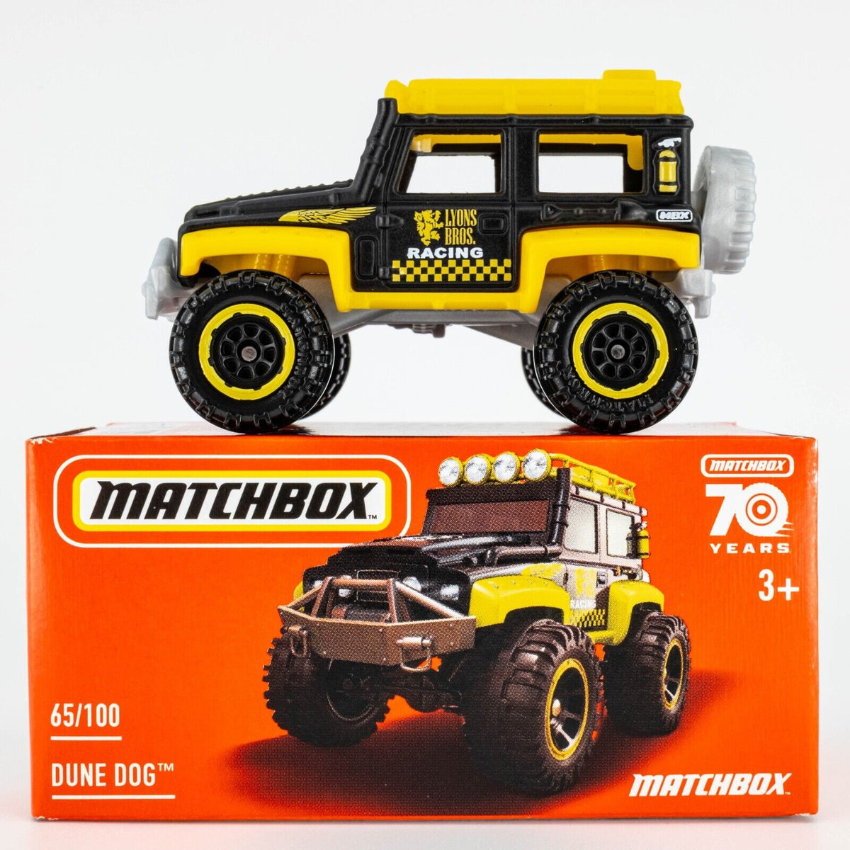 2023 Matchbox Power Grabs 65 Dune Dog MATTE BLACK YELLOW LYONS BR