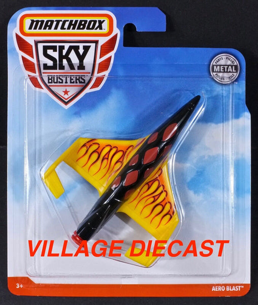 2019 Matchbox Sky Busters Aero Blast BLACK | YELLOW | FLAMES | FSC