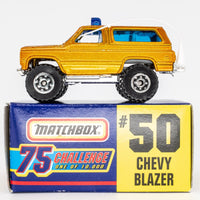 1997 Matchbox Gold Challenge #50 Chevy Blazer 4x4 GOLD METALLIC | BOXED