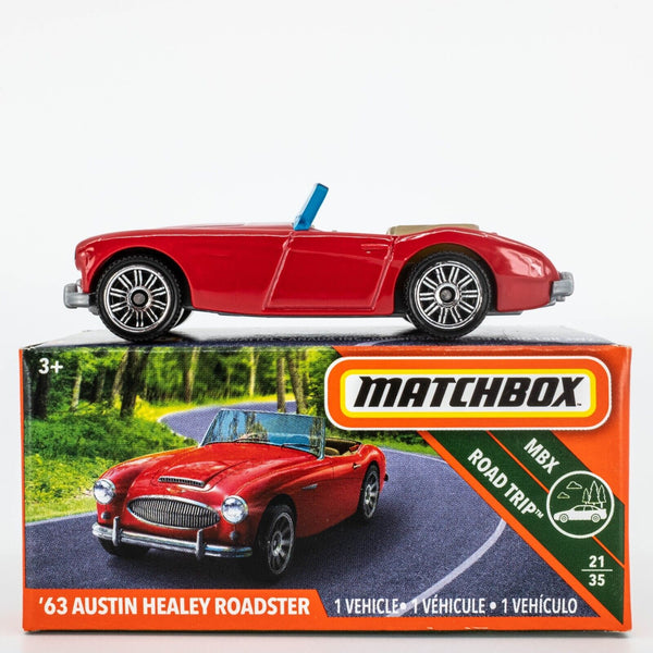 2018 Matchbox Power Grabs #87 '63 Austin Healey Roadster 3000 MK2 RED | FSB