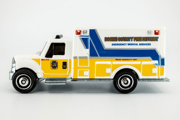 2021 Matchbox "MBX Rescue" International Ambulance WHITE | BOONE COUNTY | MINT