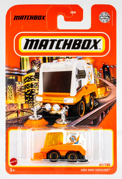 2021 Matchbox #61 MBX Mini Swisher WHITE | ORANGE | CLEAN CITY SIDEWALKS | FSC