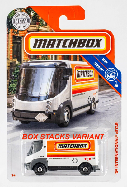 2018 Matchbox #6 '09 International eSTAR Electric Van WHITE | BOX STACKS | FSC