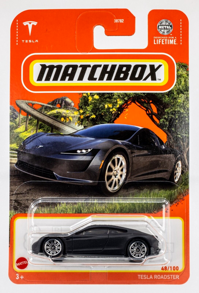 2024 Matchbox #48 Tesla Roadster MATTE SOLID BLACK | FSC