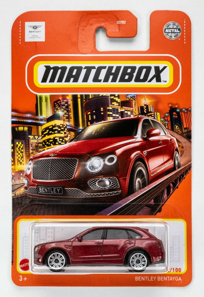 2022 Matchbox #82 Bentley Bentayga CANDY RED BY MULLINER FSC