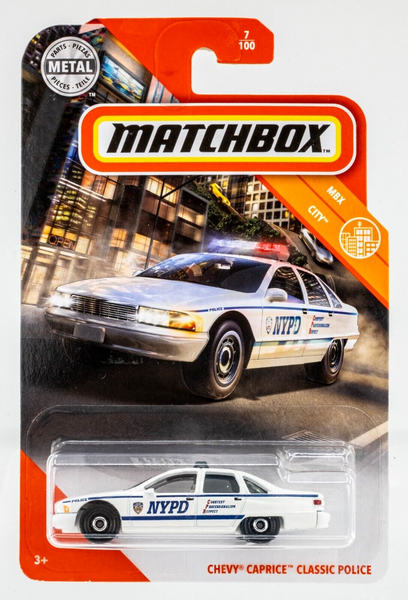 2020 Matchbox #7 Chevy Caprice Classic Police WHITE | NYPD | FSC