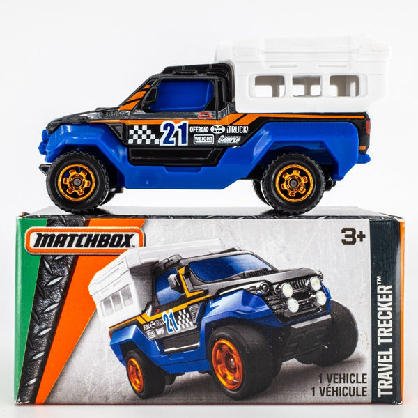 2016 Matchbox Power Grabs #96 Travel Trecker BLACK | SOLID BLUE FENDERS  | FSB