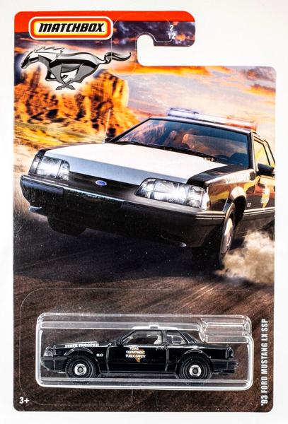 2020 Matchbox Ford Mustang Series #2 '93 Ford Mustang LX SSP BLACK | WHITE | FSC