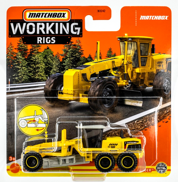 2022 Matchbox Working Rigs #11 MBX Road Grader YELLOW | MTOR 689 SERIES | FSC