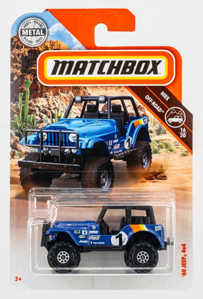 2018 Matchbox #109 '60 Jeep 4x4 ROYAL BLUE METALLIC | DIRT DOG | FSC