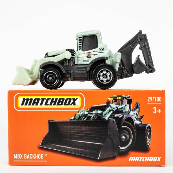 2022 Matchbox Power Grabs #29 MBX Backhoe GENTLE GREEN | NATIONAL PARKS | FSB