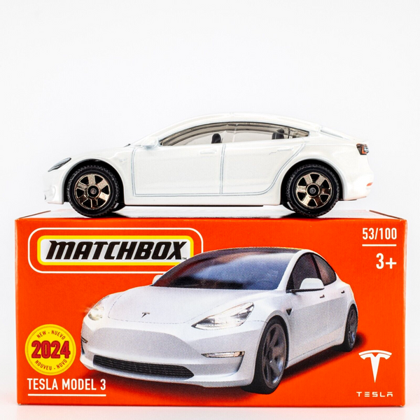 2024 Matchbox Power Grabs #53 Tesla Model 3 PEARL WHITE | 4-PACK LOT | FSB