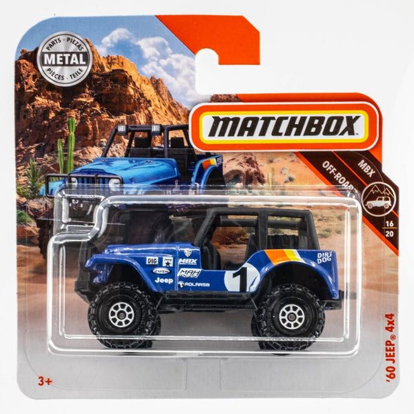 2018 Matchbox #109 '60 Jeep 4x4 ROYAL BLUE METALLIC | DIRT DOG | FSSC