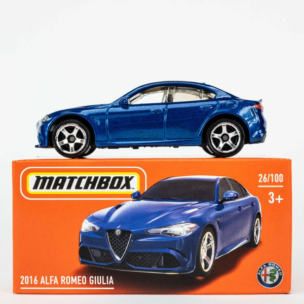 2022 Matchbox Power Grabs #26 2016 Alfa Romeo Giulia MONTECARLO BLUE | FSB