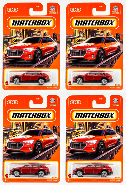 2024 Matchbox #5 Audi E-Tron CATALUYNA RED | 4-PACK LOT | FSC