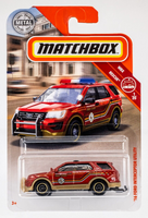 2019 Matchbox #42 '16 Ford Interceptor Utility RED METALLIC | FIRE CHIEF | FSC