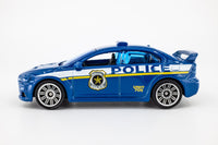 2012 Matchbox "Police" Mitsubishi Lancer Evolution X Police BLUE | MINT