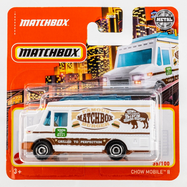 2022 Matchbox #35 Chow Mobile II WHITE | MATCHBOX FAMOUS BURGER | FSSC