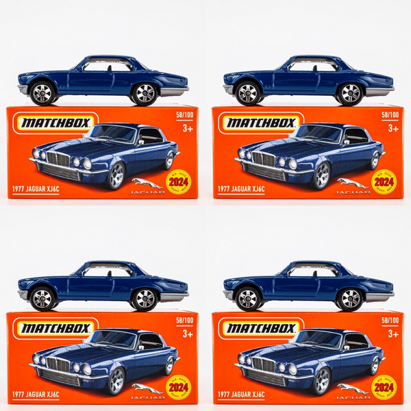 2024 Matchbox Power Grabs #58 1977 Jaguar XJ6C DARK BLUE | 4-PACK LOT | FSB