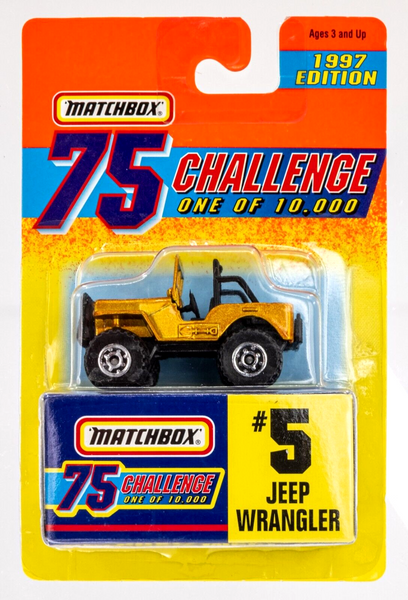 1997 Matchbox Gold Challenge #5 Jeep Wrangler w/ Rollbar GOLD METALLIC | FSC