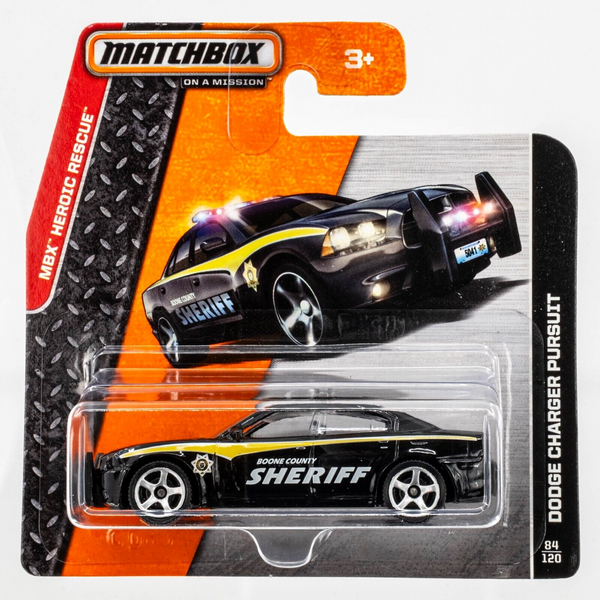 2014 Matchbox #84 Dodge Charger Pursuit BLACK | BOONE COUNTY | MB846 VARI | FSSC