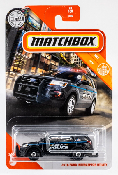 2020 Matchbox #78 2016 Ford Interceptor Utility BLACK | EL SEGUNDO POLICE | FSC