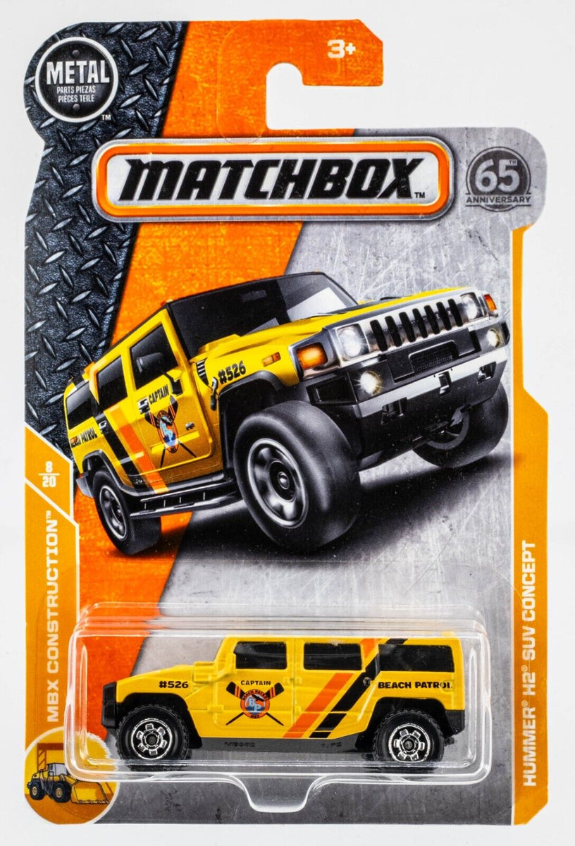 2018 Matchbox #43 Hummer H2 Concept YELLOW | BEACH PATROL | FSC ...