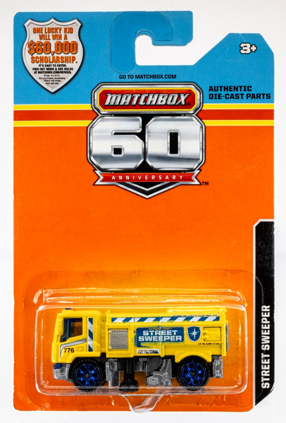 2013 Matchbox 60th Street Sweeper YELLOW | LARGE RIM WHEEL | FSC