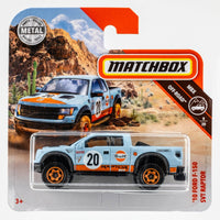 2018 Matchbox #96 '10 Ford F-150 SVT Raptor MATTE GULF BLUE | ORANGE | FSSC