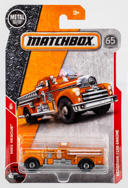 2018 Matchbox #72 Seagrave Fire Engine ORANGE METALLIC | STATION #8 | FSC