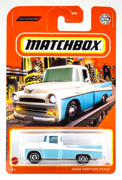 2022 Matchbox #68 Dodge Sweptside Pickup GLACIER WHITE | BLUE | FSC