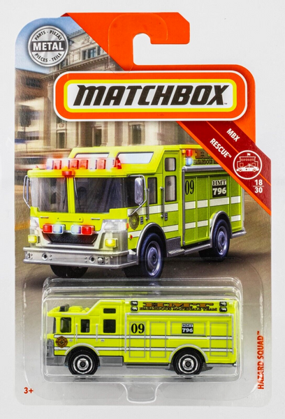 2018 Matchbox #73 Hazard Squad SAFETY YELLOW | HMT HAZARDOUS MATERIALS | FSC