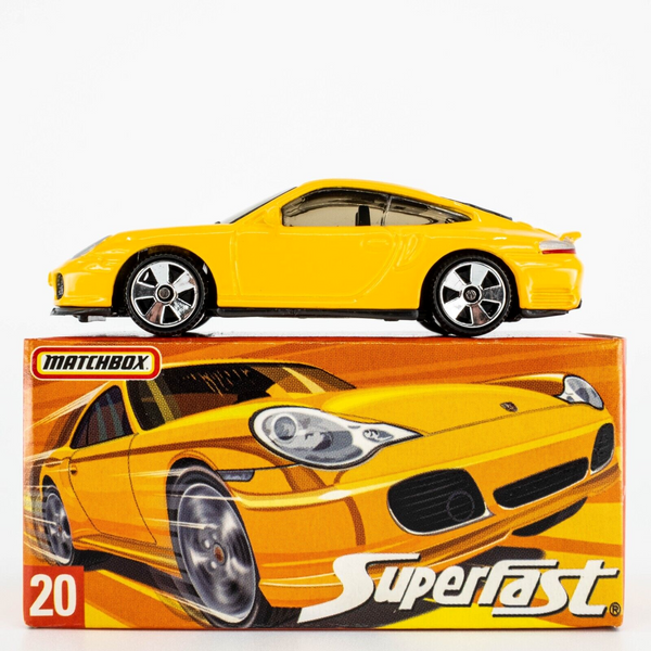 2005 Matchbox Superfast Autobahn #20 Porsche 911 Turbo SPEED YELLOW | MINT