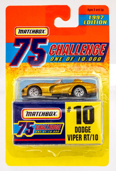 1997 Matchbox Gold Challenge #10 Dodge Viper RT/10 GOLD METALLIC | FSC