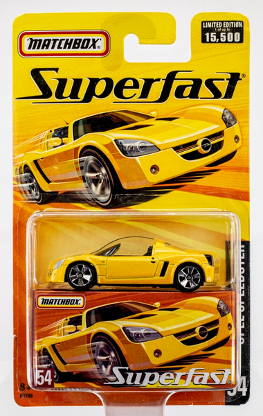 2005 Matchbox Superfast #54 Opel Speedster BRILLIANT YELLOW PEARLESCENT | FSC