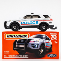 2023 Matchbox Power Grabs #26 2016 Ford Interceptor Utility WHITE | POLICE | FSB