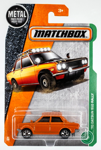 2017 Matchbox #94 '70 Datsun 510 Rally ORANGE METALLIC | SIX-SPOKE WHEEL | FSC