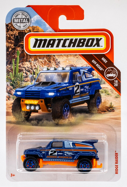 2019 Matchbox #68 Ridge Raider BLUE METALLIC | OFF-ROAD DIRT CREW | FSC