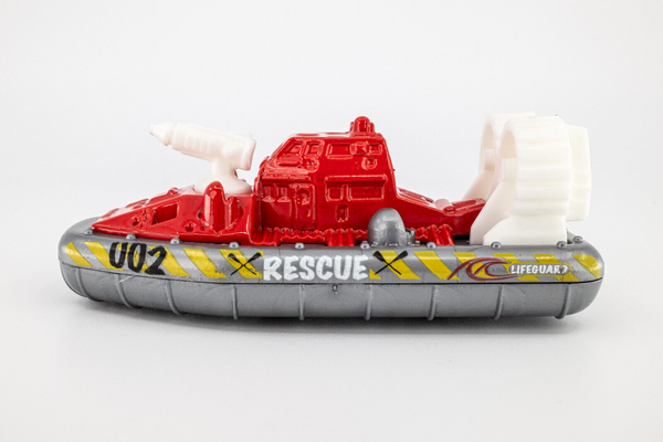 2012 Matchbox "Beach Rescue" Hovercraft RED | GREY | NEW MBX BASE LOGO | MINT