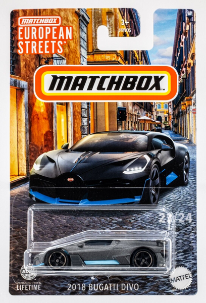 2024 Matchbox European Streets #23 2018 Bugatti Divo TITANIUM LIQUID SILVER |FSC