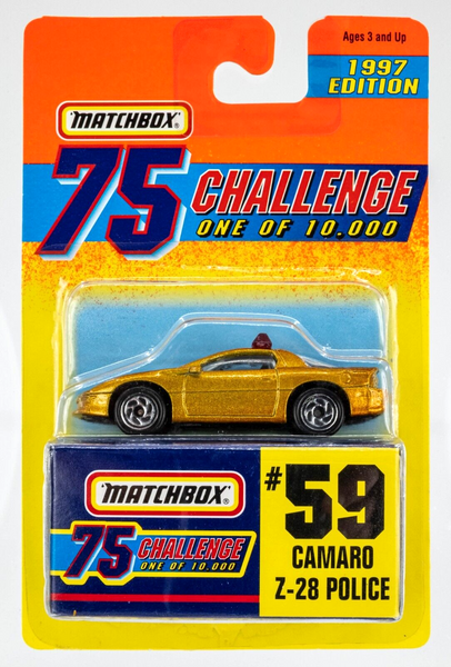 1997 Matchbox Gold Challenge #59 Chevy Camaro Z-28 Police GOLD | FSC