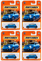 2022 Matchbox #11 2019 Fiat 500 Turbo LASER BLUE METALLIC | 4-PACK LOT | FSC