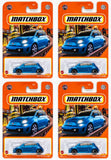 2022 Matchbox #11 2019 Fiat 500 Turbo LASER BLUE METALLIC | 4-PACK LOT | FSC