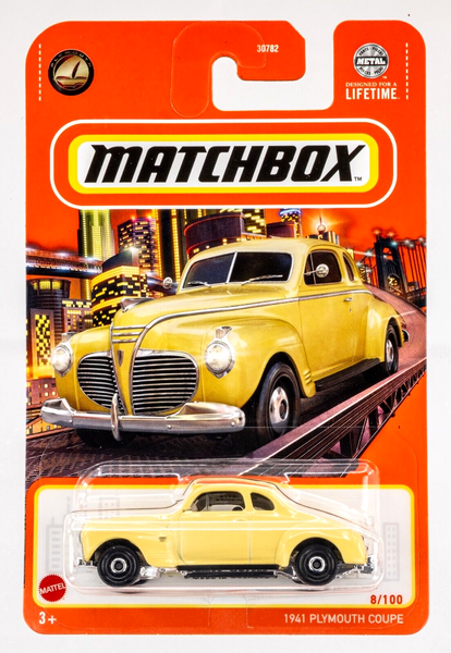 2024 Matchbox #8 1941 Plymouth Coupe CHARLOTTE IVORY (YELLOW) | FSC