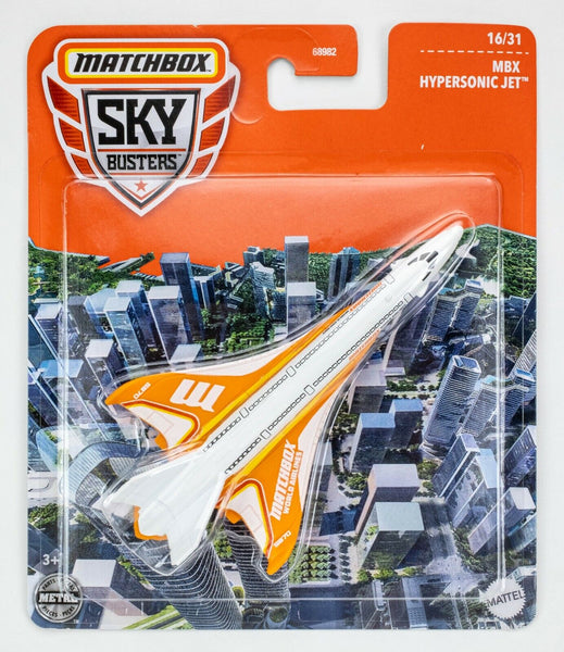 2021 Matchbox Sky Busters 68982 #16 MBX Hypersonic Jet WHITE | ORANGE | FSC