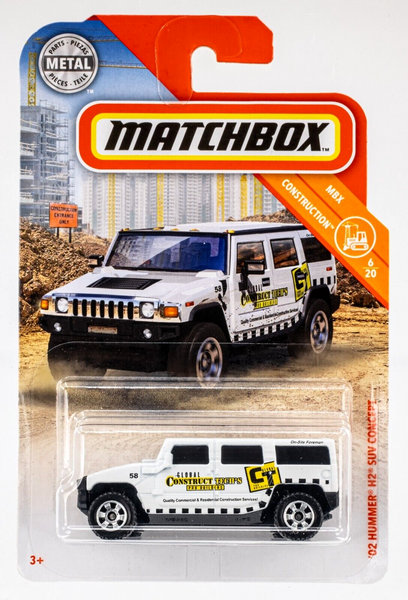 2019 Matchbox #40 Hummer H2 SUV Concept MATTE WHITE | CONSTRUCT TECH'S | FSC